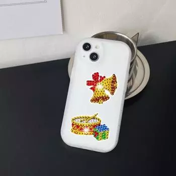 1 комплект, наклейка с алмазной живописью, Рождественская елка, снеговик, Санта-Клаус, узор, наклейка со стразами для украшения стены дома