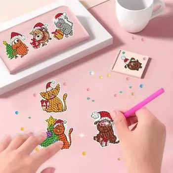 1 комплект наклейки с алмазной живописью DIY рождественские наклейки комплект устойчивая к выцветанию наклейка со стразами Christmas