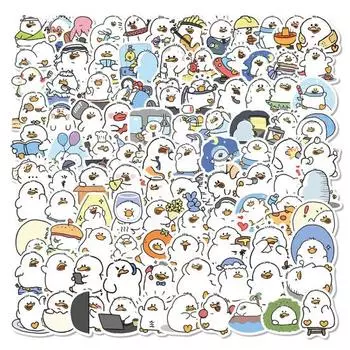 1 комплект, наклейки с героями мультфильмов, украшения, толстая утка, водостойкая еда, животные, различные милые наклейки, клейкие наклейки из ПВХ для скрапбукинга A