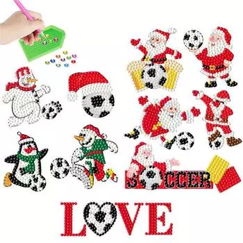 1 комплект, наклейки со стразами, широкое применение, экологически чистые рождественские наклейки с изображением футбола A