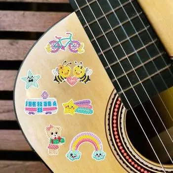 1 комплект, наклейки со стразами, сверкающие мультяшные узоры, самоклеящиеся наклейки со стразами, ремесло для детей B