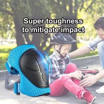 1 комплект наколенников, регулируемые сверхлегкие амортизирующие ударопрочные детские налокотники, спортивный комплект защитного снаряжения фиолетовый/розовый