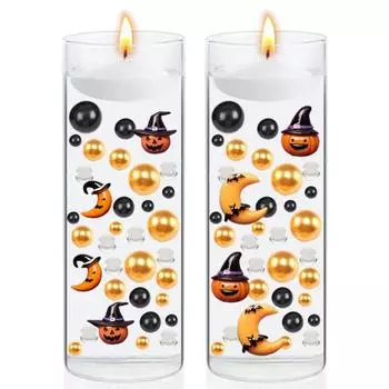 1 комплект, наполнитель для вазы для Хэллоуина, декор для кошки, плавающие бусины, набор наполнителя для вазы для поделок, вечерние украшения C