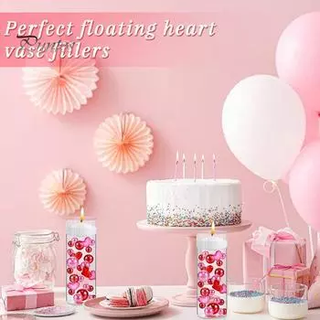 1 комплект, наполнитель для вазы на день святого Валентина, романтический тончайшей работы, плавающий наполнитель для вазы, бусины для украшения вечеринки розовый
