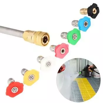 1 комплект насадок для мойки высокого давления с держателем насадки. Насадка для мойки высокого давления с быстрой сменой дюймов.