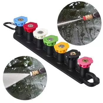 1 комплект насадок для мойки высокого давления с держателем насадки Быстросменная насадка для мойки высокого давления 45295