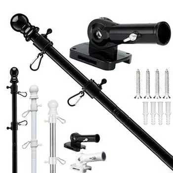 1 комплект настенного флагштока 45720 секций вращающееся на 360 градусов кольцо без запутывания Short серебряный