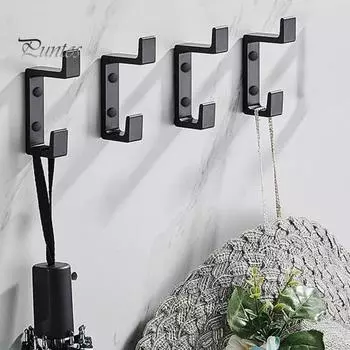 1 комплект настенных крючков, сверхмощные алюминиевые настенные крючки для хранения, компактные вешалки для одежды, пальто, шапки, полотенец 4pcs