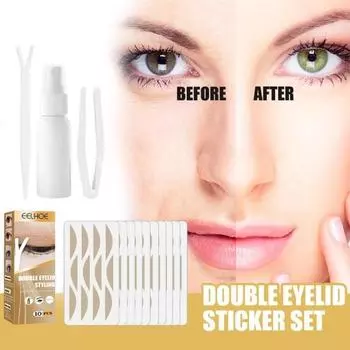 1 комплект, натуральная лента для двойного века, супер липкая, долговечная, невидимая наклейка для век, дышащая, без клея, подтяжка век, косметические наклейки, полоски L