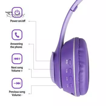 1 комплект наушников, складная RGB-подсветка в форме медведя, Bluetooth-совместимая беспроводная гарнитура 5,0, компьютерные аксессуары розовый