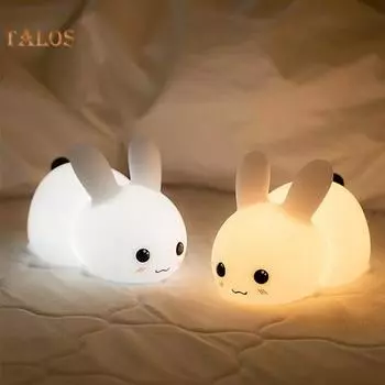 1 комплект ночника креативной формы декоративный долговечный привлекательный перезаряжаемый прикроватный светильник светодиодный подарок для дома Rabbit теплый белый