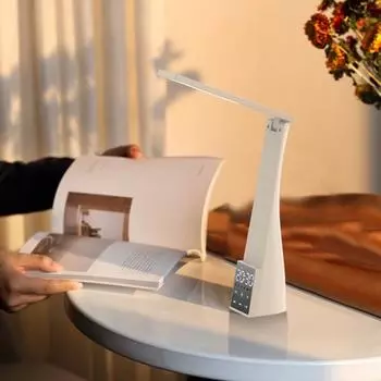 1 комплект ночника с регулируемой яркостью освещения, широкий диапазон облучения, практичный светодиодный светильник для чтения, защита глаз, будильник, бытовые принадлежности чёрный