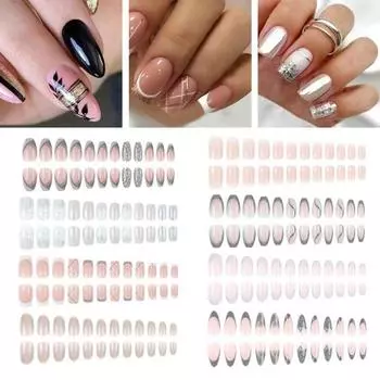 1 комплект носимых клеевых ногтей, набор для дизайна ногтей «сделай сам», FALSE с пилочкой для ногтей C