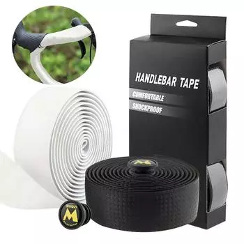 1 комплект, обмотка для руля шоссейного велосипеда, полиуретан, ЭВА, противоскользящая, демпфирующая, для ремня на руль шоссейного велосипеда, впитывающая пот, аксессуары для велоспорта чёрный