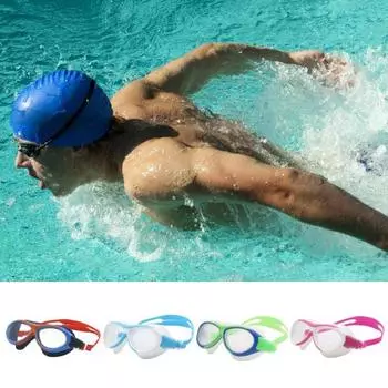 1 комплект, очки для плавания, эргономичные регулируемые, высокая четкость, большая оправа, защита глаз, силиконовые, детские летние очки для плавания, водные виды спорта розовый