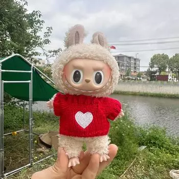 1 комплект одежды, аксессуары для кукол Labubu Idol, свитер, штаны, одежда, сделай сам, подарок ребенку, 17 см, милая мини-плюшевая кукольная одежда