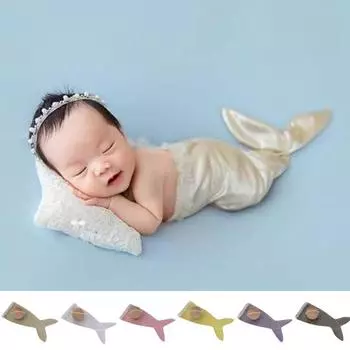 1 комплект одежды для фотосъемки, мягкий, не вызывающий раздражения, легкий аутентичный детский комбинезон с русалкой для детей белый