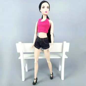 1 комплект одежды для куклы Барби, розовый жилет, топ и шорты, одежда ручной работы для куклы Барби, аксессуары 1/6, игрушки для девочек розовый