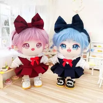 1 комплект одежды для куклы-человека, кружевной головной убор ручной работы, повседневная одежда, милая мини-юбка, наряд для малыша-идола, рождественский подарок B