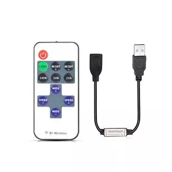 1 комплект, одноцветный диммер с дистанционным управлением, DC5-24V, 11 клавиш, мини беспроводной RF светодиодный контроллер для светодиодных лент SMD 5050/3528/5630