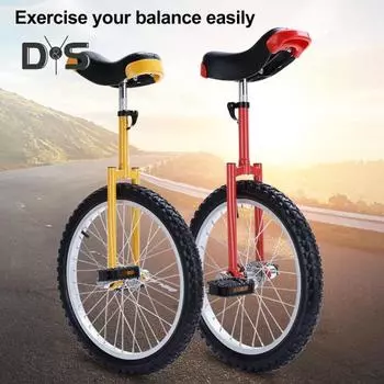 1 комплект одноколесного велосипеда с колесами 16/18/20/24 дюйма, стальным ободом, регулируемым по высоте одноколесным велосипедом для взрослых начинающих, для тренировок по равновесию и шоу талантов 16inch чёрный
