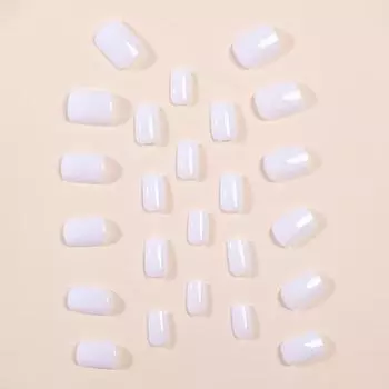 1 комплект однотонных накладных ногтей, элегантные, предотвращающие поломку, улучшающие ваш внешний вид, съемные многоразовые ногти белый