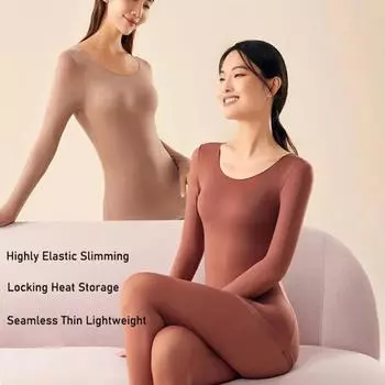 1 комплект осенне-зимнего бесшовного термобелья с высокой эластичностью, пижамы с длинными рукавами