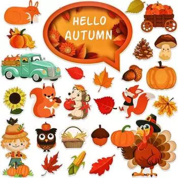 1 комплект, осеннее украшение для доски объявлений с клеевой точкой, кленовые листья, тыква, ёжик, Турция, счастливая осень, День Благодарения, школьная классная стена, доска C