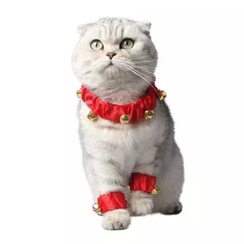 1 комплект, ошейник для домашних животных, новогодний красный праздничный колокольчик, декор, эластичная регулируемая лента, застежка-лента, воротник для ног, украшение для шеи, легкая ткань, собака L