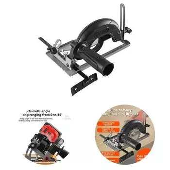 1 комплект основания угловой шлифовальной машины. Практичная регулировка глубины. Увеличенный кожух. Увеличенный кожух. Поддержка угловой шлифовальной машины. Использование в мастерской. Держатель подставки для угловой шлифовальной машины. Cutting machine