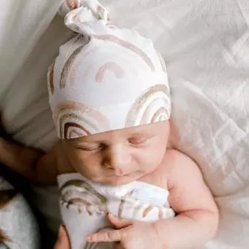 1 комплект, отличный модный прочный спальный мешок для новорожденных, детская тканевая пеленка, шапочка для ежедневного использования Flower M