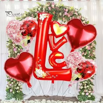 1 комплект, отличный романтический долговечный воздушный шар в форме сердца, воздушный шар с изображением любви, украшение на годовщину свадьбы, праздничные принадлежности красный