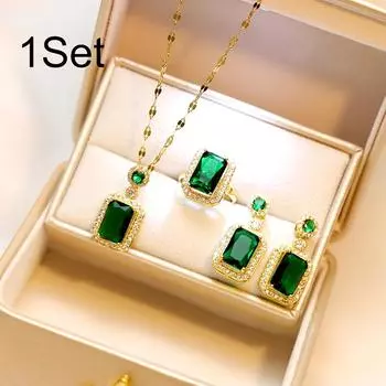 1 комплект ожерелье дизайн Sense серьги нишевое кольцо комплекты ювелирных изделий для пожилых людей свадебные украшения 3pcs/set