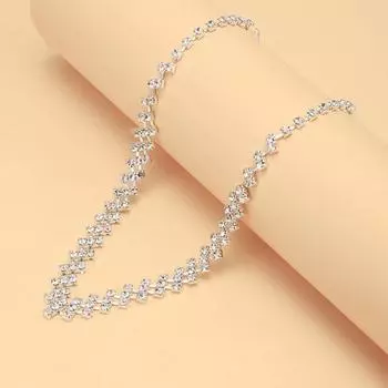 1 комплект ожерелье невесты со сверкающими стразами элегантные роскошные гипоаллергенные серьги-гвоздики для девочек на свадьбу серебряный