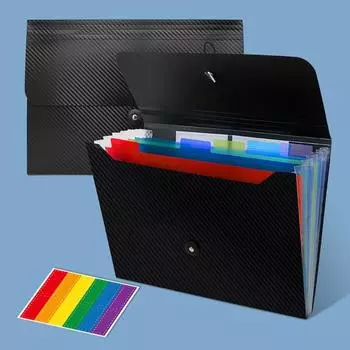 1 комплект папок для файлов с несколькими отделениями, портативный органайзер для квитанций и наклеек для документов для классной комнаты, домашнего офиса L прозрачный