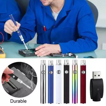 1 комплект паяльника для пайки резьбы, 3 уровня напряжения, регулируемый аккумулятор 650/1100 мАч, нержавеющая сталь, беспроводной сварочный пистолет с USB-адаптером 650mah красный