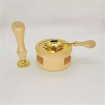 1 комплект Печь для лакировки с ложкой, выдолбленной из круглого листового металла, дерева для штамповки, инструмента для плавления лака и воска