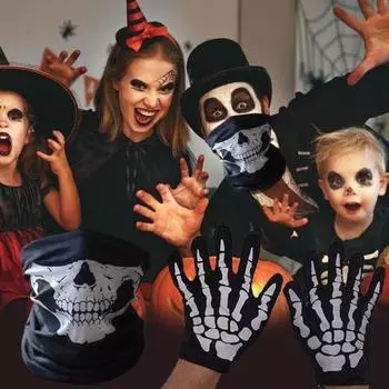 1 комплект перчаток скелета на Хэллоуин, набор масок призрака, жуткая страшная маска для косплея