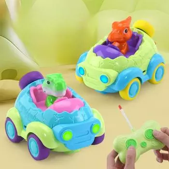 1 комплект перезаряжаемой машинки с дистанционным управлением для малышей, игрушки для мальчиков и девочек старше 3 лет, радиоуправляемая машинка с подсветкой и музыкой T-rex-1set