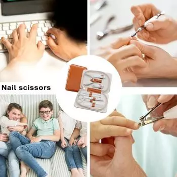 1 комплект пилочки для ногтей, острые мини-размера, машинка для стрижки ногтей из нержавеющей стали, ложка ушной серы, гладкая серый