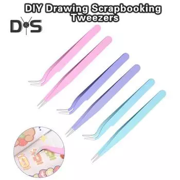 1 комплект, пинцеты-наклейки, прочные, экономичные, высокоэластичные, с плотным зажимом, пинцеты для маникюра, скрапбукинга, дизайна ногтей, магазин маникюра розовый