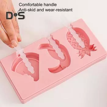 1 комплект пищевого мороженого, термостойкая многоразовая форма для мороженого с 3 полостями, кухонные инструменты