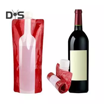 1 комплект, пищевой мешок для вина, 750 мл, большая вместимость, пластиковый мешок без BPA для напитков, вина, ликера с набором воронок, принадлежности для вечеринок 5pcs