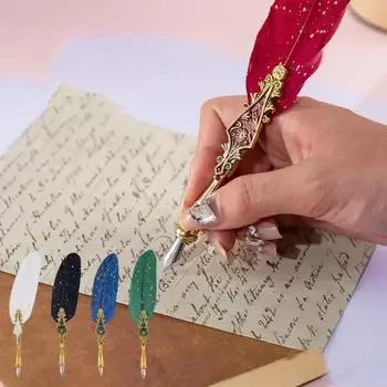 1 комплект пишущих инструментов, высококачественная резьба, цветок, рот, канцелярские принадлежности в британском стиле, винтажная перьевая ручка, ручка для подписи чёрный