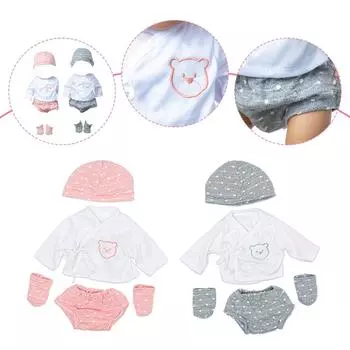 1 комплект пижамы и ночной рубашки с милым узором, подходит для 18 дюймов, аксессуары для игрушечной куклы American Generation, 43 см, F2E4 Pink-1set