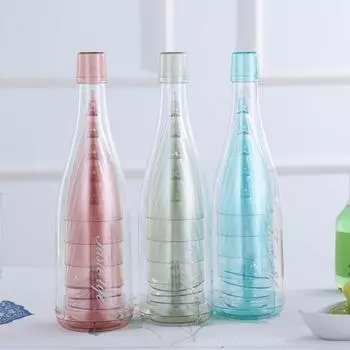 1 комплект пластиковых бокалов для вина, легко собирается, большая емкость, прозрачный, с узким дном, бокал для коктейля, пива, шампанского, аксессуары для бара очистить синий