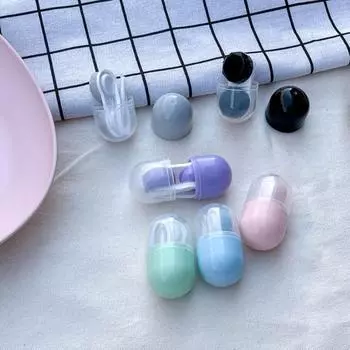 1 комплект пластиковых контактных линз, контейнер для хранения, практичный, герметичный фиолетовый