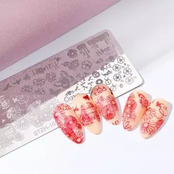 1 комплект пластины для штамповки ногтей с изысканным узором, блестящий эффект, шаблон для печати на ногтях «сделай сам», для макияжа #18