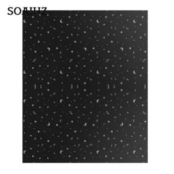 1 комплект, плотные шторы со звездой и луной, дорожные шторы для окон, портативный съемный светильник без сверла, УФ-блок, оконная крышка для гостиной, спальни чёрный