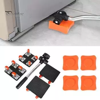 1 комплект подъемного инструмента для мебели с ломом, подъемный блок, тяжелый подъемный механизм для мебели с колесами, тележка для перемещения мебели на роликах Sets